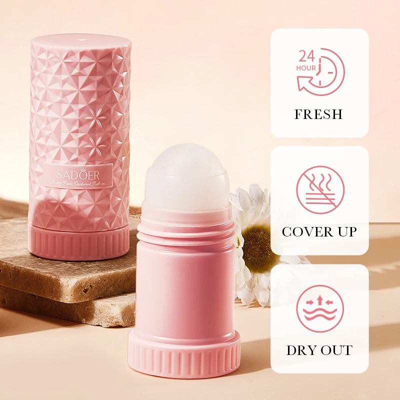 SADOER Fragrant Anti Odor Body Cream Roll-On Beads Anti Sweating Odorless Scenting Underarm Neck Deodorant Refreshing Creams