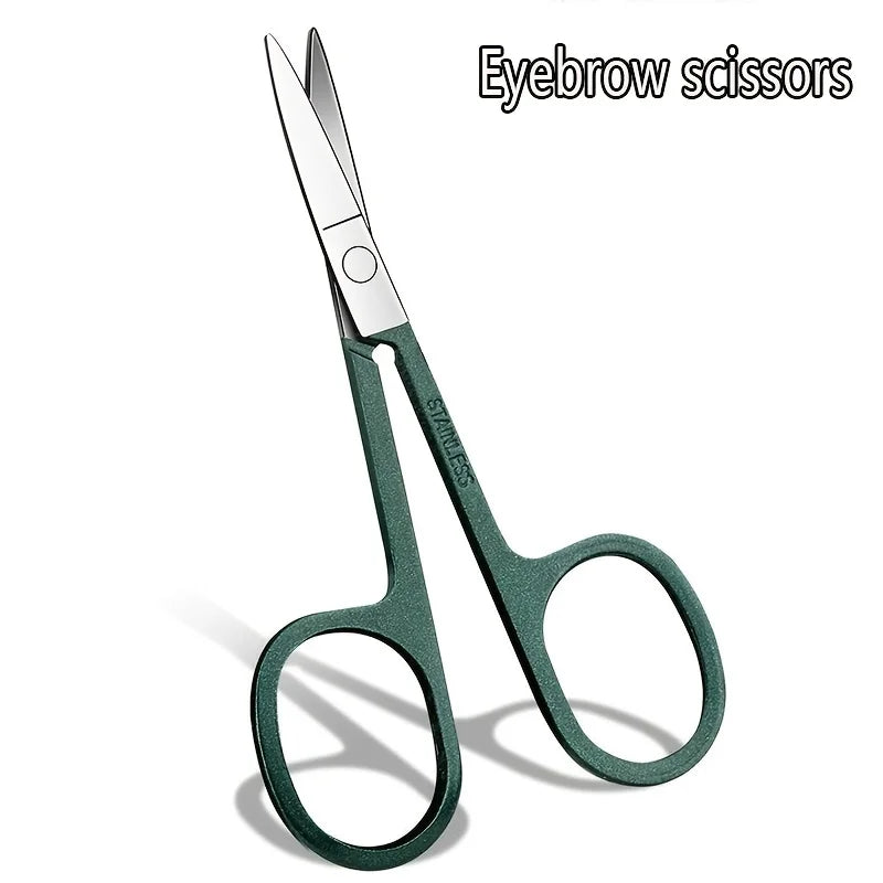 6 Pcs Portable Luxury Manicure Sets Pedicure Tools Bright Black Nail Clipper Set Personal Care Tools Eyebrow Scissors