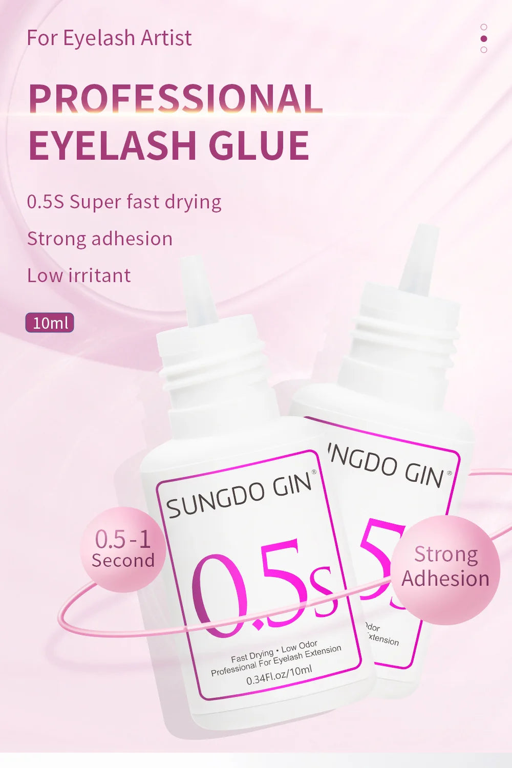 Eyelashes Glue For Professional 10ml 0.5 Second Fast Drying Long Lasting Lashes Adhesive Low Irritant Eyelash Extension Glue