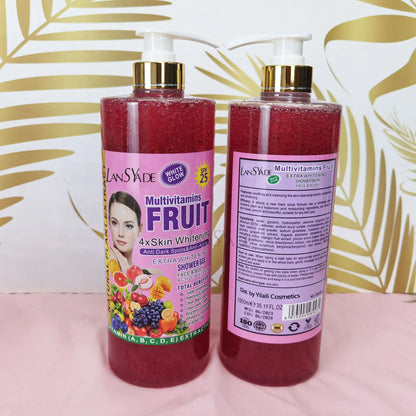 1000ml Scrub bath lotion silky smooth skin foam rich moisture skin toner brighten skin color anti-aging mild lasting fragrance
