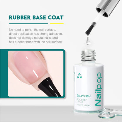 Nailpop 10ml Rubber Base Gel Top Coat Soak Off UV LED Gel Polish Nail Art Degisn Clear Long Lasting Varnish Nail Function Gel