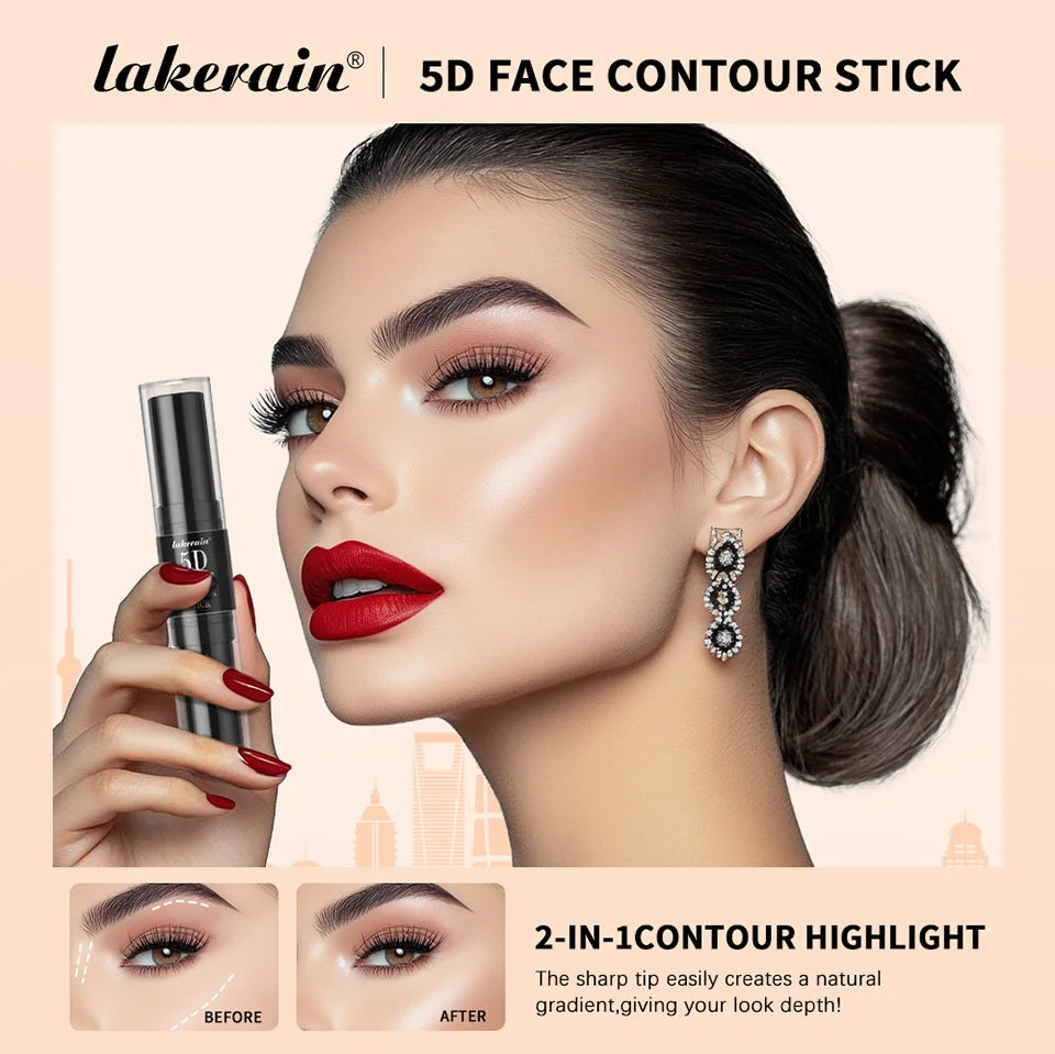 Contouring Stick with Double-headed Multi-use Contour Stick Contouring Foundation Contour Makeup Concealer Stick Pencil Cosmetic