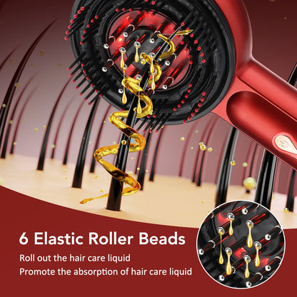 Electric Vibration Massage Comb Red Light Therapy Hair Growth Massage Scalp Brush Anti Hair Loss Liquid Oil Applicator Hair Care