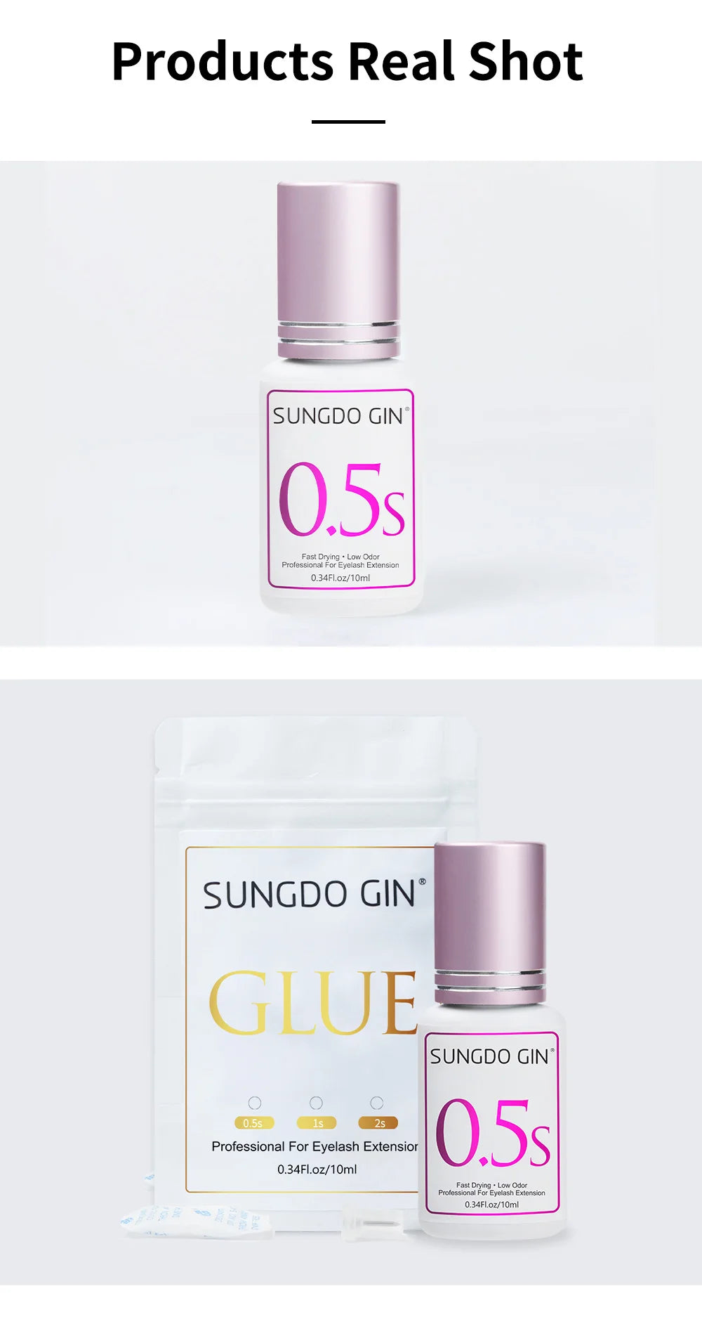 Eyelashes Glue For Professional 10ml 0.5 Second Fast Drying Long Lasting Lashes Adhesive Low Irritant Eyelash Extension Glue