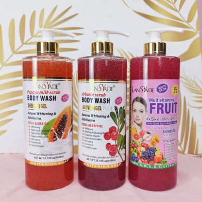 1000ml Scrub bath lotion silky smooth skin foam rich moisture skin toner brighten skin color anti-aging mild lasting fragrance