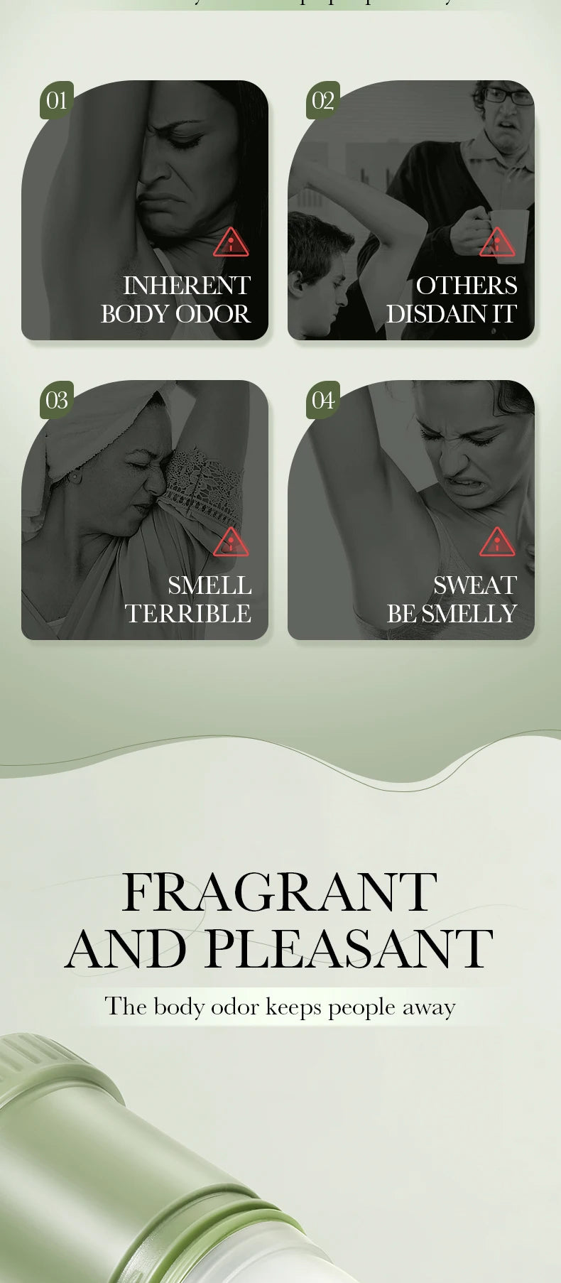SADOER Fragrant Anti Odor Body Cream Roll-On Beads Anti Sweating Odorless Scenting Underarm Neck Deodorant Refreshing Creams