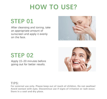Sunscreen SPF 50 Centella Asiatica No Sticky Refreshing Sunscreen 50ml Sunscreen Essence for Dry Oily Sensitive Skincare