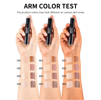 Contouring Stick with Double-headed Multi-use Contour Stick Contouring Foundation Contour Makeup Concealer Stick Pencil Cosmetic