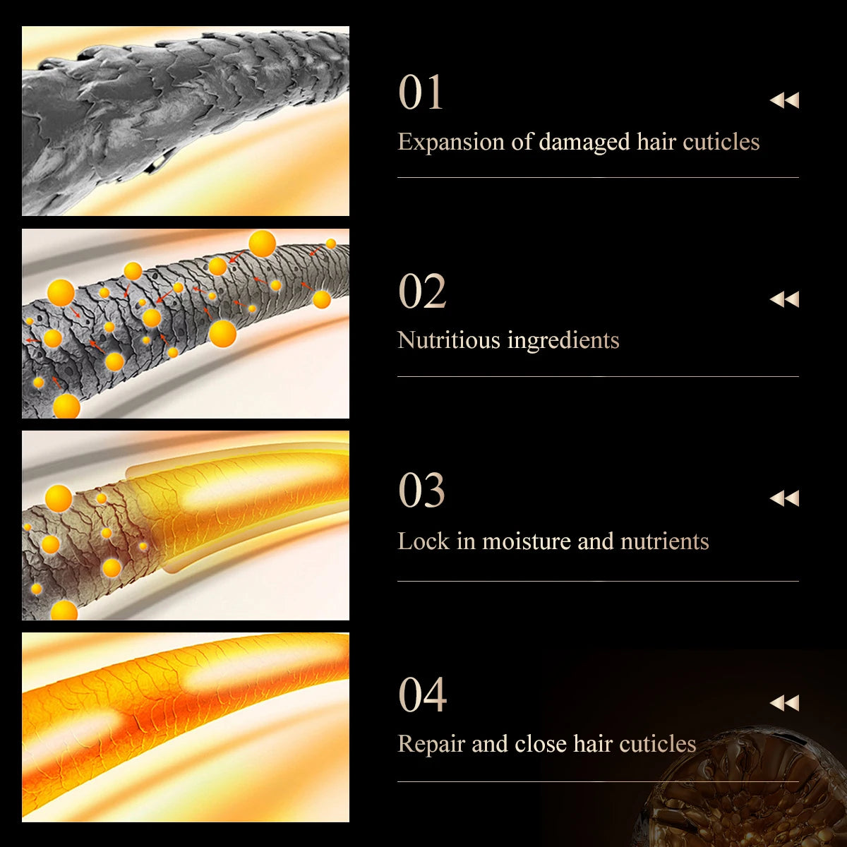 2PCS Ginseng Gloss Nourish Repair Hair Treatment Hair Loss Fast and Powerful Hair Growth Essence Hair Care