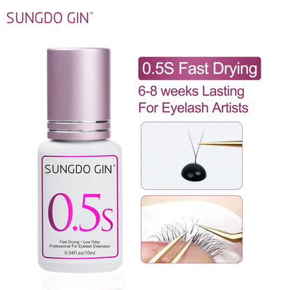 Eyelashes Glue For Professional 10ml 0.5 Second Fast Drying Long Lasting Lashes Adhesive Low Irritant Eyelash Extension Glue