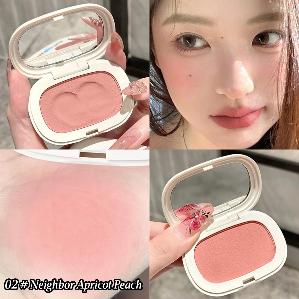 Single Color Blush Silky Texture High Color Rendering No Powder Feeling Low Saturation Long-lasting Natural Matte Blush Cream