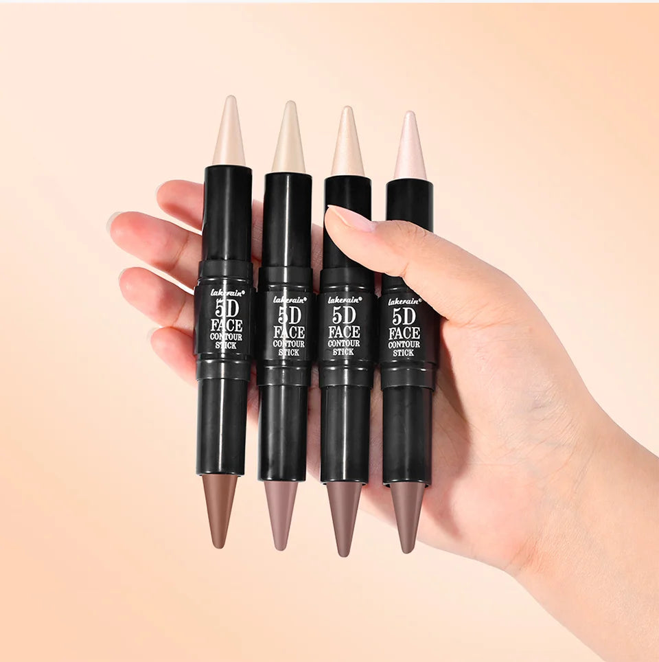 Contouring Stick with Double-headed Multi-use Contour Stick Contouring Foundation Contour Makeup Concealer Stick Pencil Cosmetic