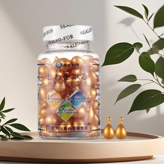 Vitamin E Extract Capsules Moisturizing Cream Ve Serum Facial Korean Makeup  90Pcs/bottle Skin Care