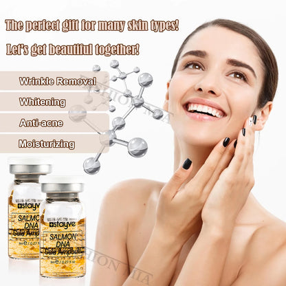 Stayve 8ml Salmon DNA Gold Ampoule Booster Serum Kit Repair Face Lighten melanin Brightening Whitening Moisturizing Care Skin
