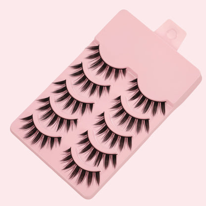 5 pairs of dramatic manga style false eyelashes - thick doll eye makeup, suitable for role-playing and casual wear