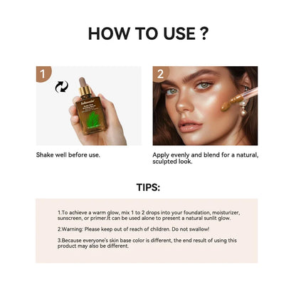 30ml Butter Glow Bronzing Serum Innovative Nourishing Skincare Bronzing Drops for Radiant Natural Sunkissed Complexion Sunkissed