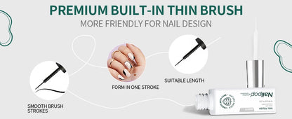 NAILPOP Gel Nail Polish Liner 8ML 5 Colors Nail Art Paint Gel for French Tips Swirls DIY Manicure Soak Off UV Cure with Brush