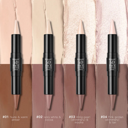 Contouring Stick with Double-headed Multi-use Contour Stick Contouring Foundation Contour Makeup Concealer Stick Pencil Cosmetic