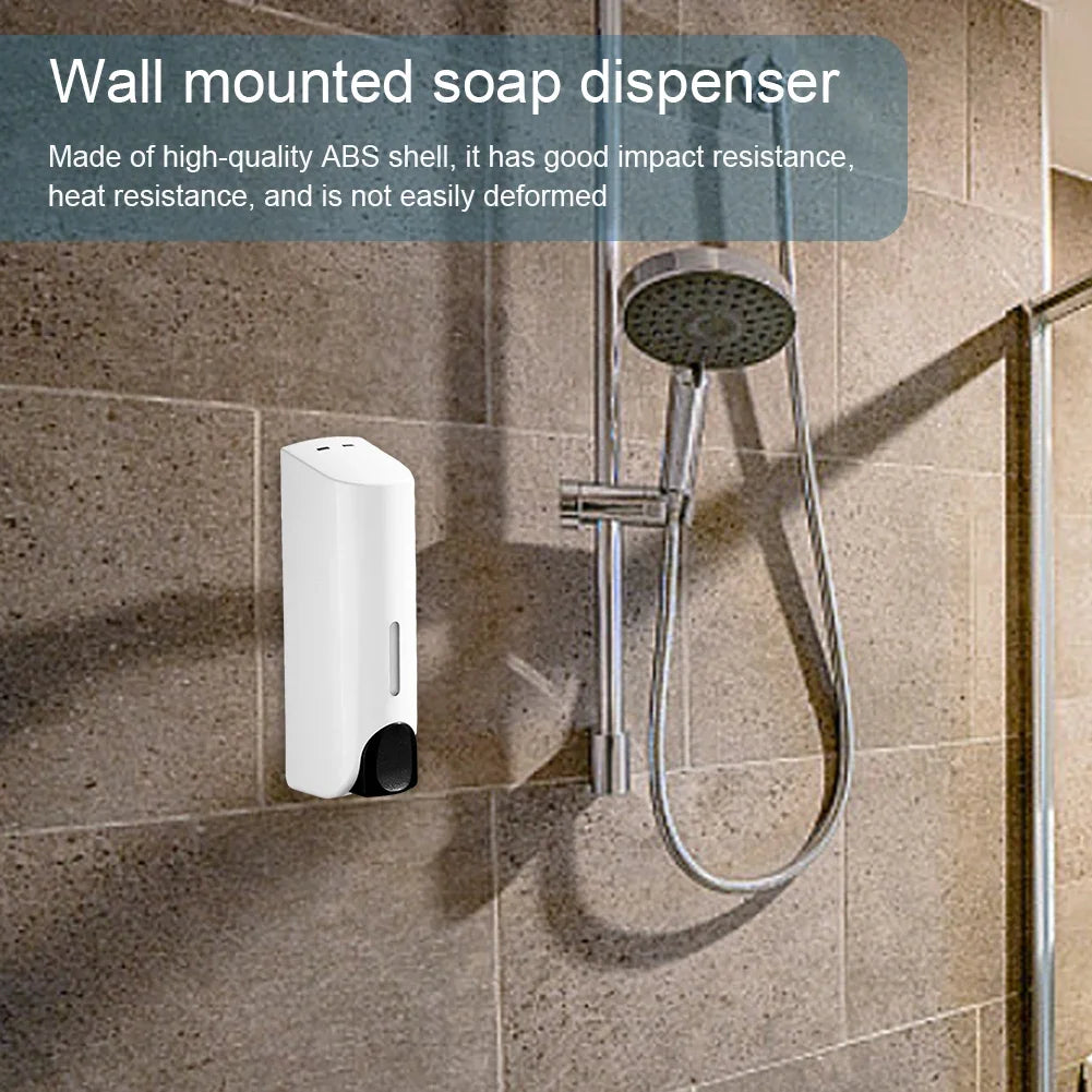 350ML Shower and Lotion Dispenser Waterproof Shampoo Shower Gel Container Wall Mount with Clear Window for Home Hotel Restaurant