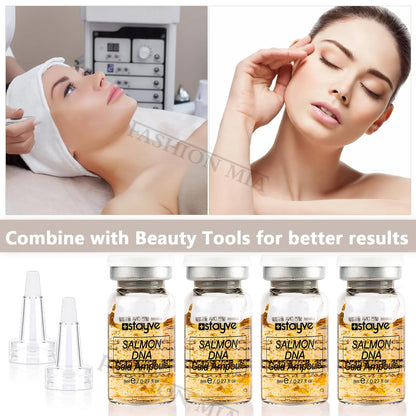 Stayve 8ml Salmon DNA Gold Ampoule Booster Serum Kit Repair Face Lighten melanin Brightening Whitening Moisturizing Care Skin