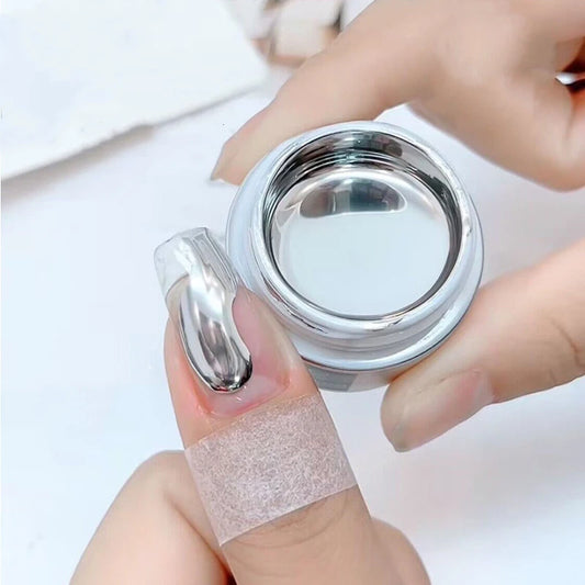 1Jar Silver Mirror Metallic Painting Nail Art Gel Mirror Effect Thick Liquid Nail Polish UV Soak Off Gel Line Drawing Varnish &3