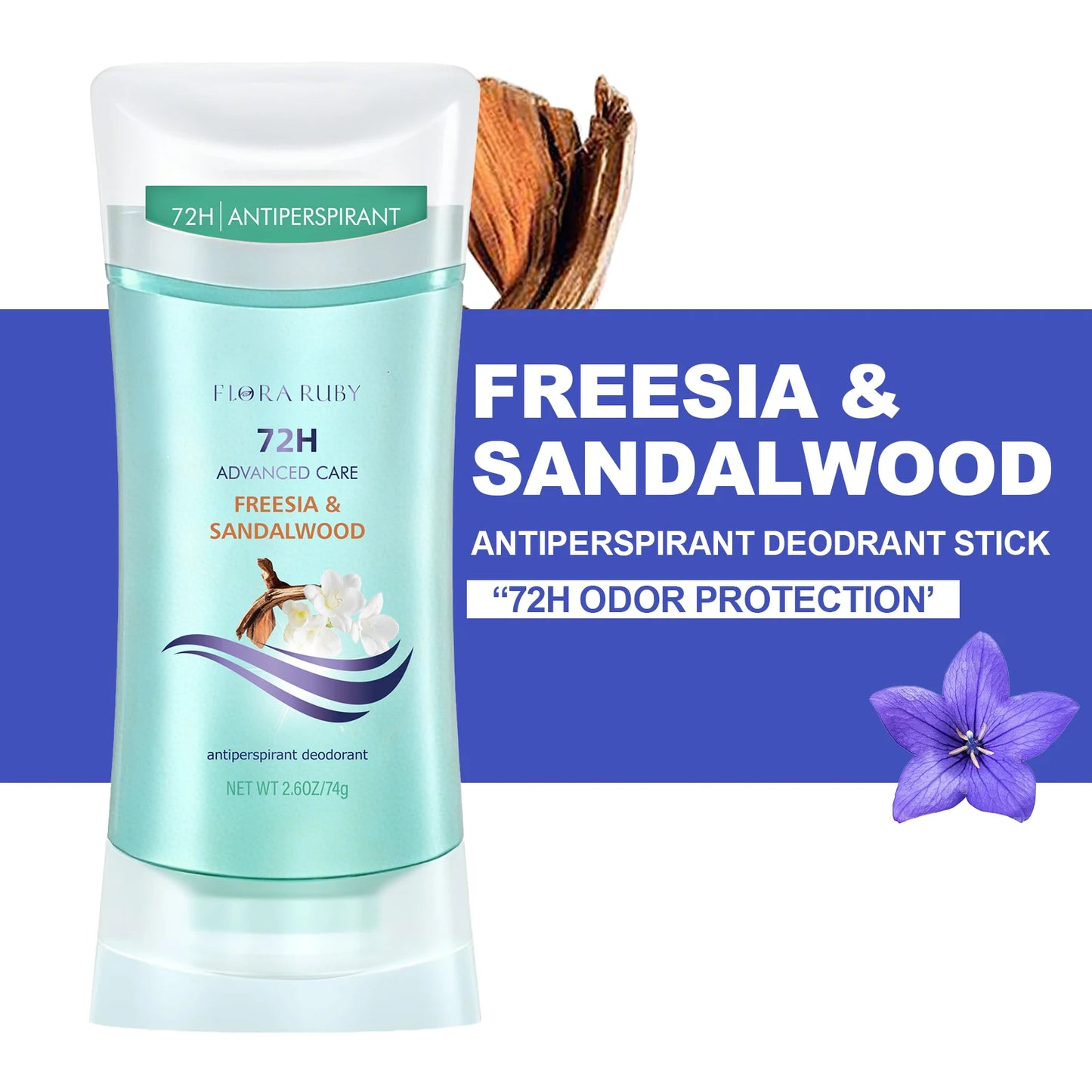 Deodorant Antiperspirant for Men Women Anti Underarm Body Odor Removal Cream 72H Lasting Fragrance Deodorants ,Daily Use 74g