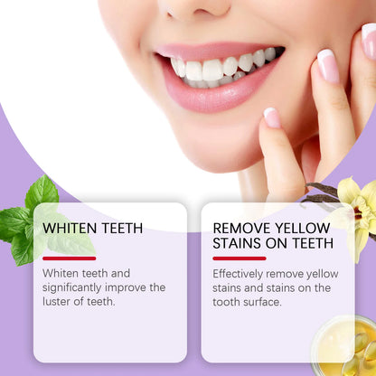 Teeth Restoration Mineral Powder Teeth Whitening Remove Stain Oral Clean Fresh Breath Improve Smell Purple Bleaching Toothpaste