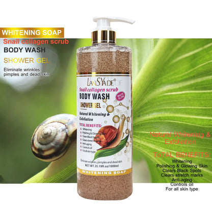 1000ml Scrub bath lotion silky smooth skin foam rich moisture skin toner brighten skin color anti-aging mild lasting fragrance