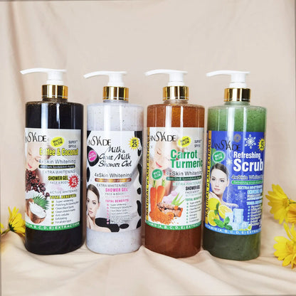 1000ml Scrub bath lotion silky smooth skin foam rich moisture skin toner brighten skin color anti-aging mild lasting fragrance