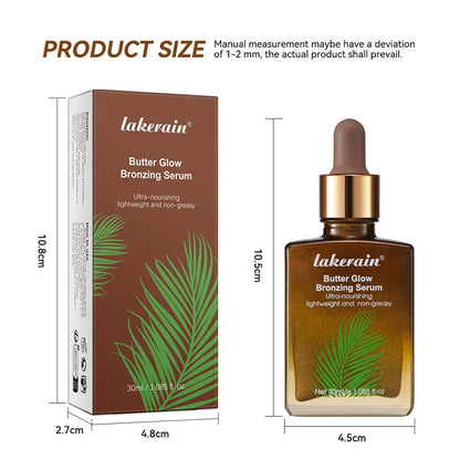 30ml Butter Glow Bronzing Serum Innovative Nourishing Skincare Bronzing Drops for Radiant Natural Sunkissed Complexion Sunkissed