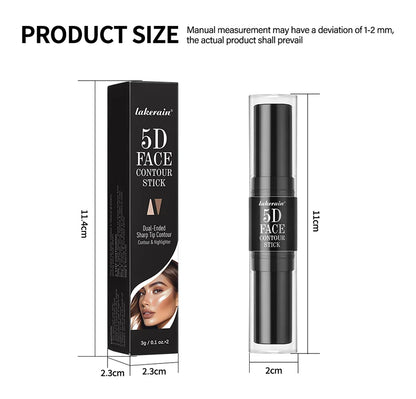Contouring Stick with Double-headed Multi-use Contour Stick Contouring Foundation Contour Makeup Concealer Stick Pencil Cosmetic
