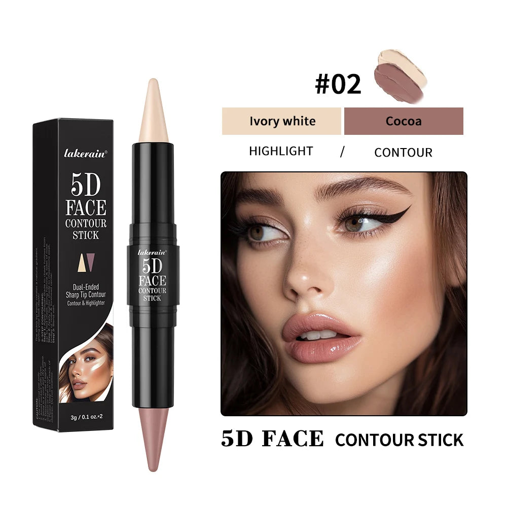 Contouring Stick with Double-headed Multi-use Contour Stick Contouring Foundation Contour Makeup Concealer Stick Pencil Cosmetic