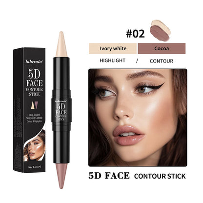 Contouring Stick with Double-headed Multi-use Contour Stick Contouring Foundation Contour Makeup Concealer Stick Pencil Cosmetic