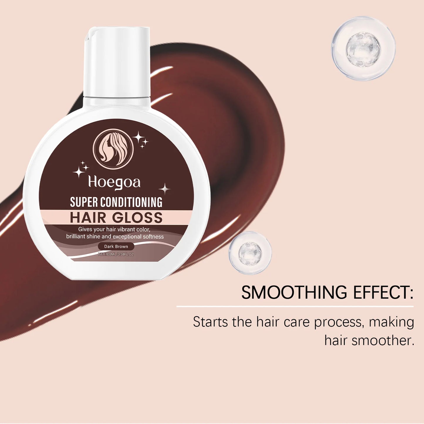 Super Hair Gloss Color Conditioning Enhance Color Boost Shine Deep Nourish Semi-Permanent Hair Color Conditioner For Brown Black