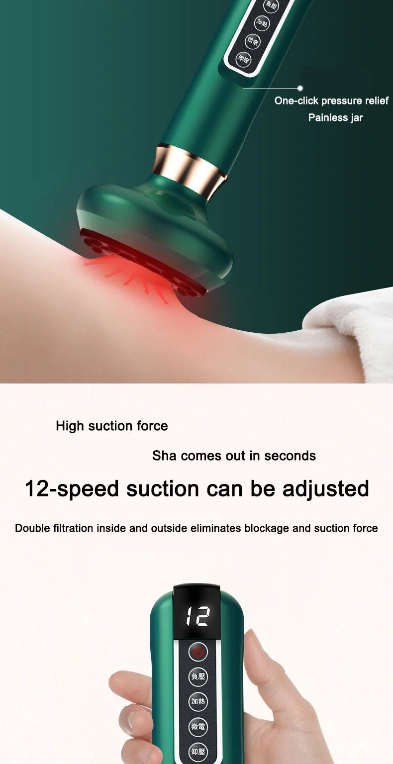 Electrical dredging meridian cupping device intelligent vacuum negative pressure household electric Bianshi electric heating