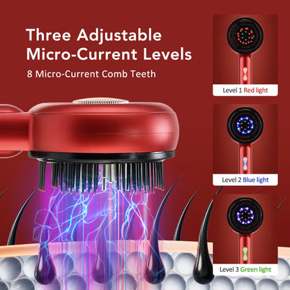 Electric Vibration Massage Comb Red Light Therapy Hair Growth Massage Scalp Brush Anti Hair Loss Liquid Oil Applicator Hair Care