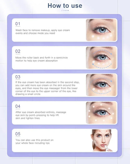Electric Eye Massager EMS Microcurrent Skin Lifting Reduce Eye Wrinkles Remove Dark Circles Hot Vibration Beauty SkinCare Device