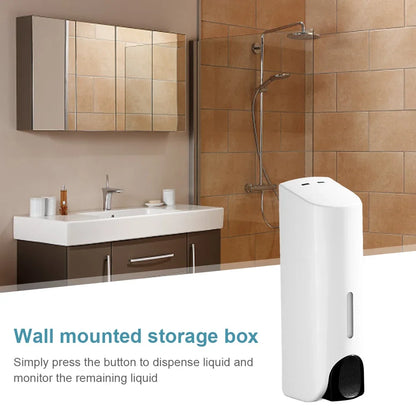 350ML Shower and Lotion Dispenser Waterproof Shampoo Shower Gel Container Wall Mount with Clear Window for Home Hotel Restaurant
