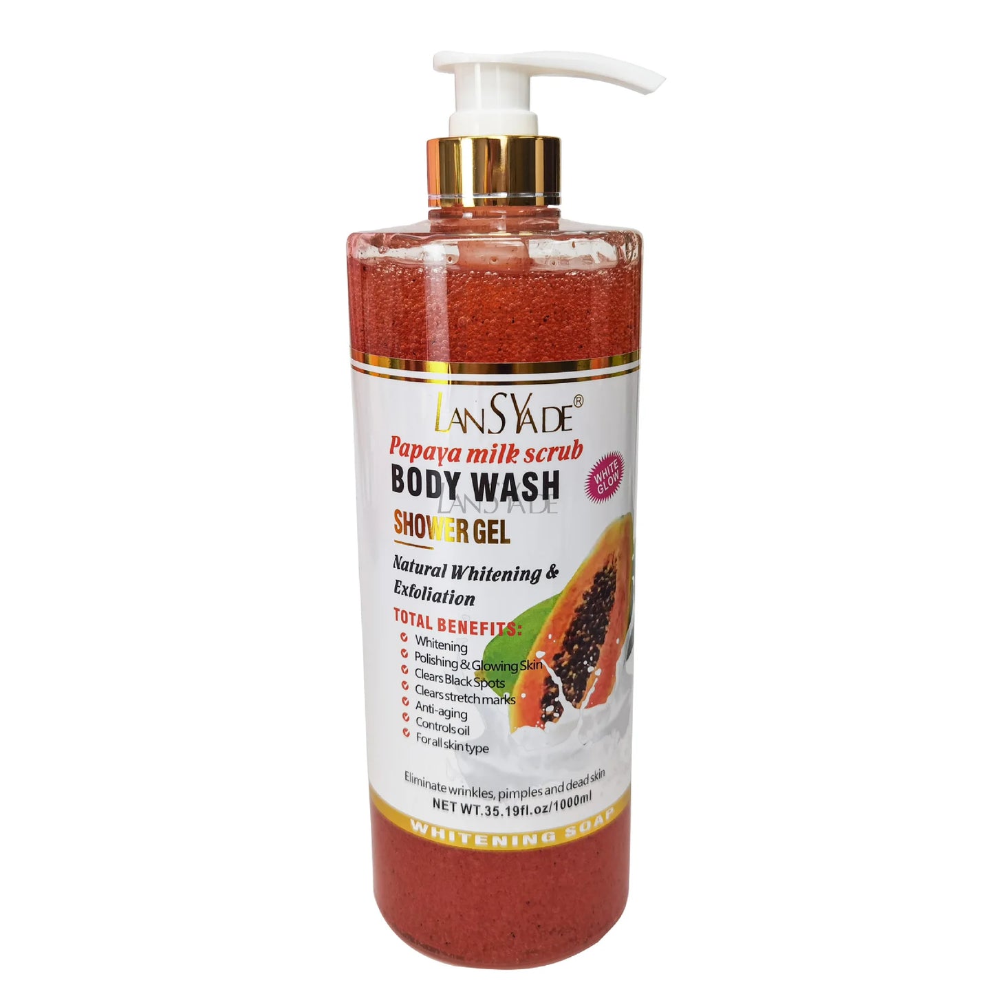 1000ml Scrub bath lotion silky smooth skin foam rich moisture skin toner brighten skin color anti-aging mild lasting fragrance
