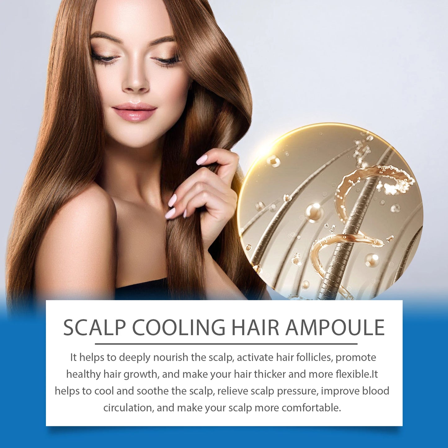 Hair Care Essential Oil Smooth Shine Anti-Frizz Hair Serum Promote Hair Growth Strengthening Nourishing Scalp Treatment Roller