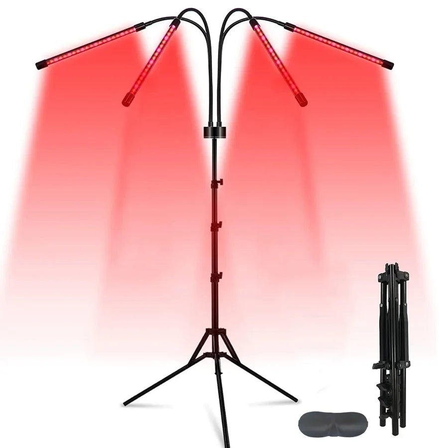 Red Light Therapy Lamp with 4/5 Heads, Adjustable Stand 660&850 nm Near Infrared Light Therapy Device for Face, Body, Pain,Skin