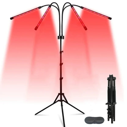Red Light Therapy Lamp with 4/5 Heads, Adjustable Stand 660&850 nm Near Infrared Light Therapy Device for Face, Body, Pain,Skin