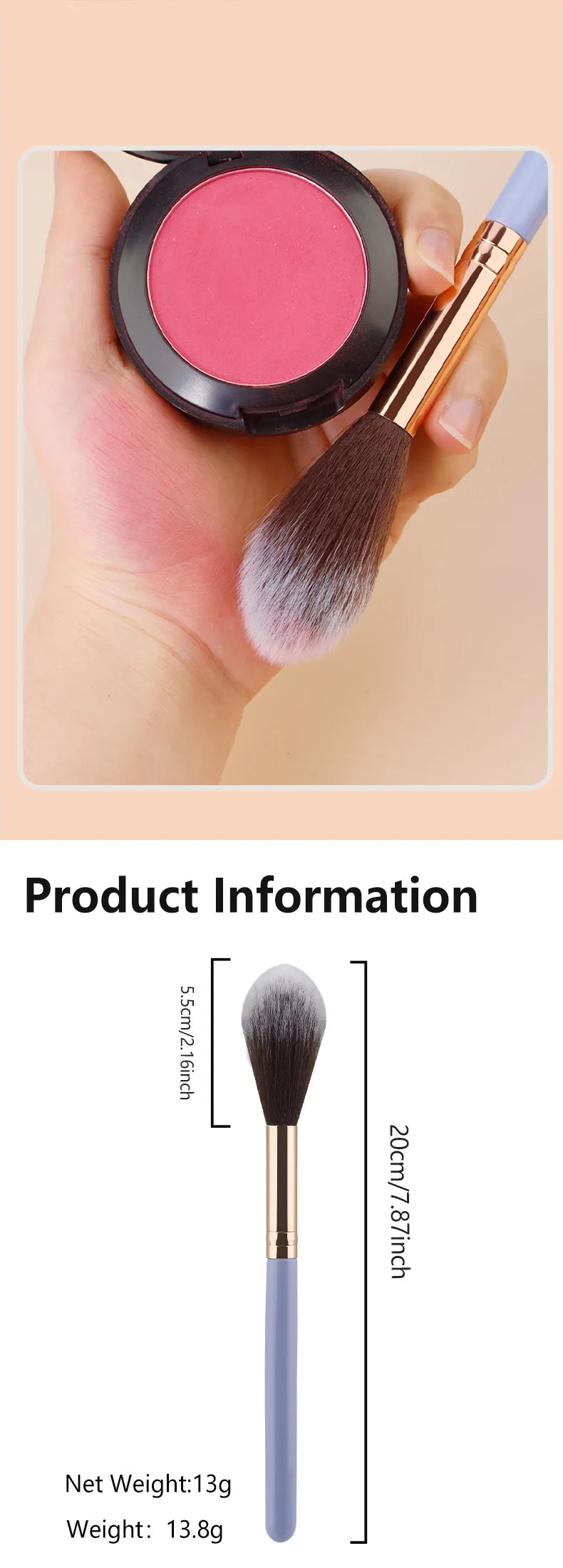 1/5/10pcs Professional Blush Highlight Loose Powder Brush Portable Multifunction Soft Fiber Makeup Brush Beauty Tools