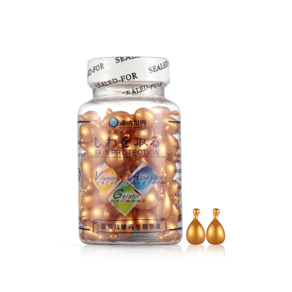 Vitamin E Extract Capsules Moisturizing Cream Ve Serum Facial Korean Makeup  90Pcs/bottle Skin Care