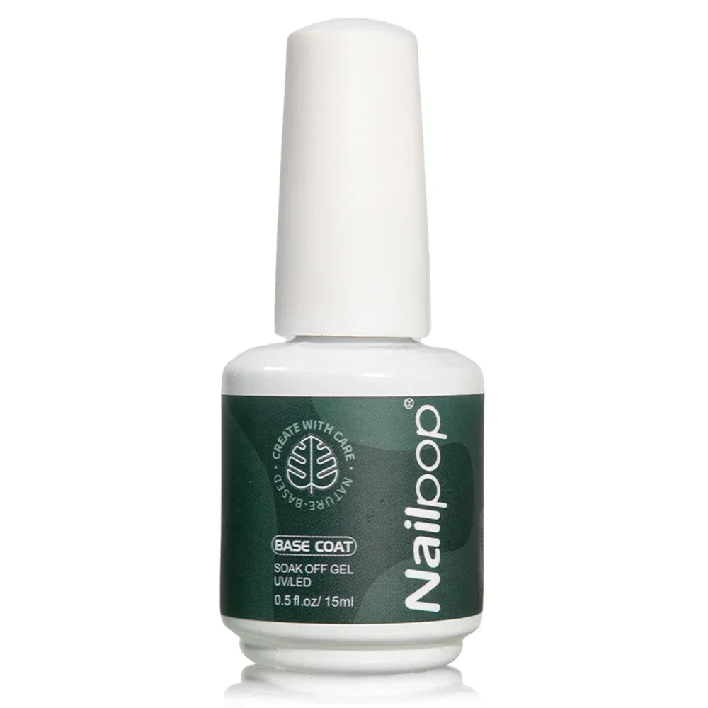 Nailpop 10ml Rubber Base Gel Top Coat Soak Off UV LED Gel Polish Nail Art Degisn Clear Long Lasting Varnish Nail Function Gel