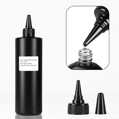 1000ML Super Shiny HEMA FREE Top Coat Base Coat Nail Art Gel Varnish Semi Permanent No Wipe UV Gel Varnish Clear Tempered Top