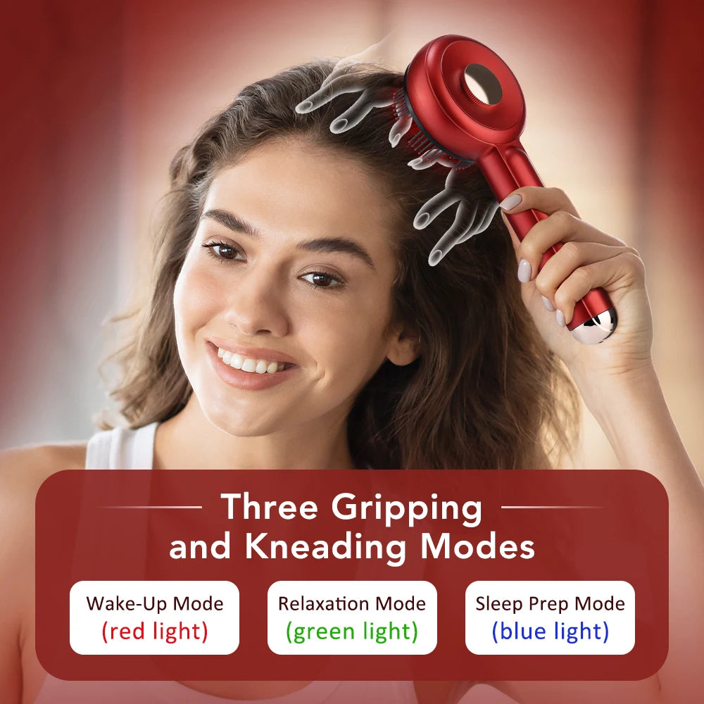 Electric Vibration Massage Comb Red Light Therapy Hair Growth Massage Scalp Brush Anti Hair Loss Liquid Oil Applicator Hair Care