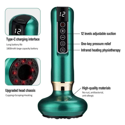 Electrical dredging meridian cupping device intelligent vacuum negative pressure household electric Bianshi electric heating