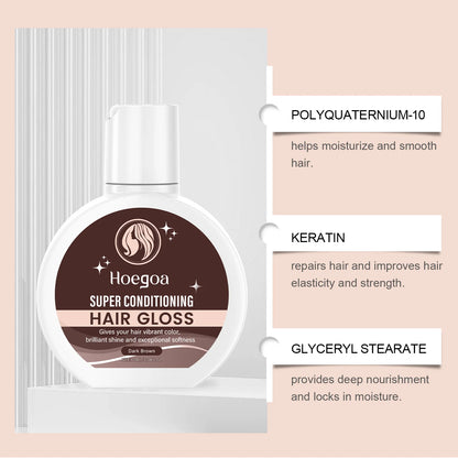 Super Hair Gloss Color Conditioning Enhance Color Boost Shine Deep Nourish Semi-Permanent Hair Color Conditioner For Brown Black