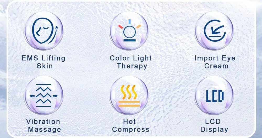 Electric Eye Massager EMS Microcurrent Skin Lifting Reduce Eye Wrinkles Remove Dark Circles Hot Vibration Beauty SkinCare Device